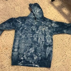 Ivory ella small blue die dye hoodie